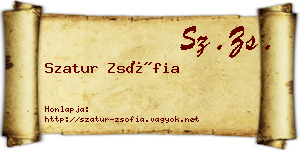 Szatur Zsófia névjegykártya
