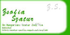 zsofia szatur business card